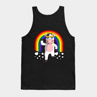 LGBT Cow Gay Pride LGBTQ Cute  Farmer Tank Top